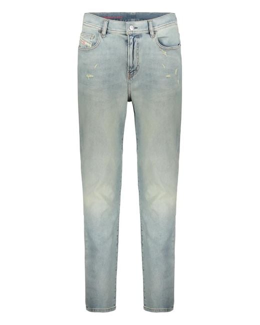 DIESEL Blue Faded Five-Pocket Jeans for men