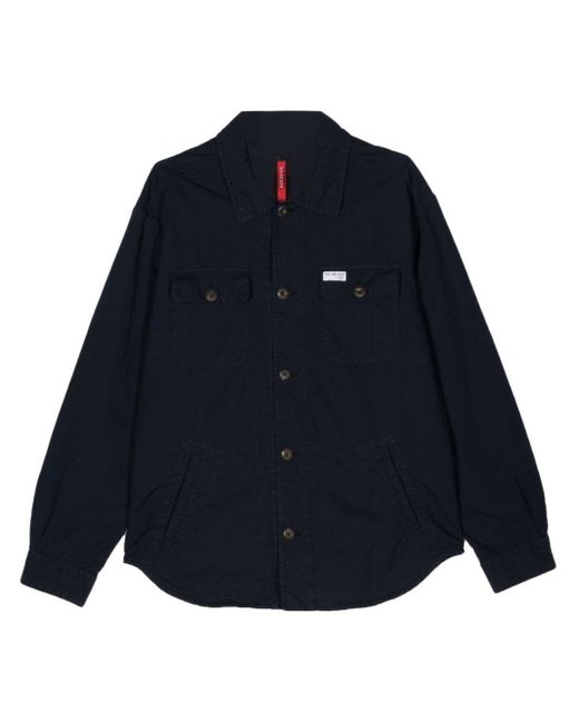 Fay Blue Ripstock-texture Shirt Jacket for men