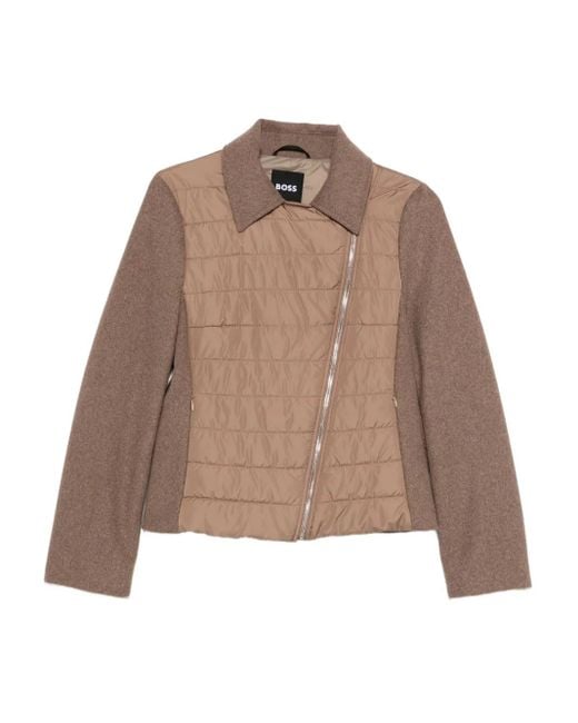 Boss Brown Quilted Bomber Jacket