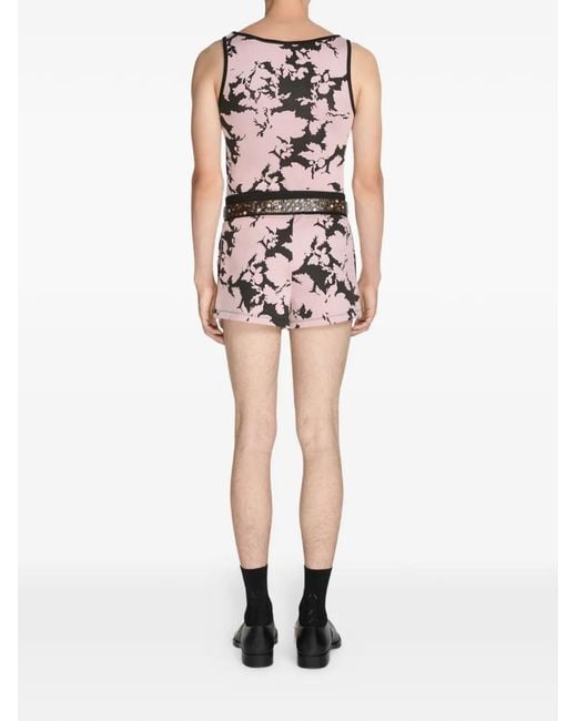 Dries Van Noten Pink Jacquard Tank Top for men