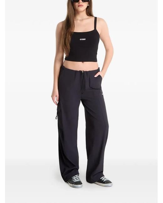 Guess Blue Pantalon Nat À Poches Cargo