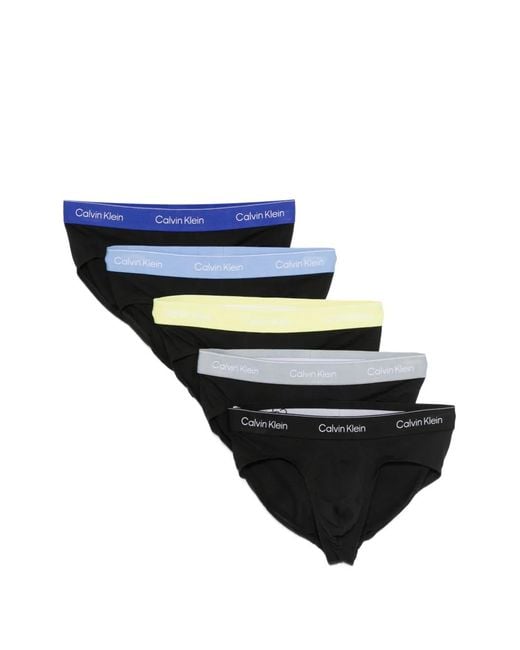 Calvin Klein Black Logo-Waistband Briefs (Set Of Five) for men