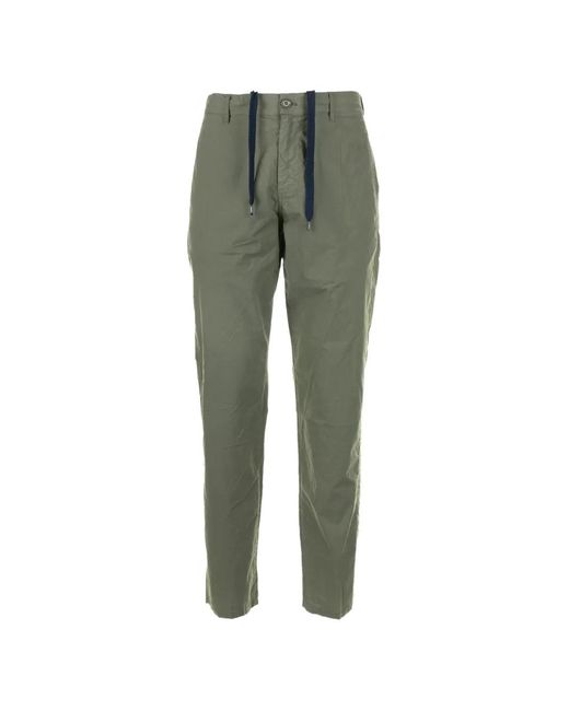 Aspesi Green Drawstring-Detail Trousers for men