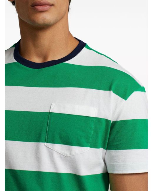 Polo Ralph Lauren Green Horizontal-stripe Cotton T-shirt for men