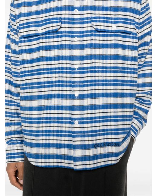 Chemise en coton à motif tartan Cole Buxton pour homme en coloris Blue