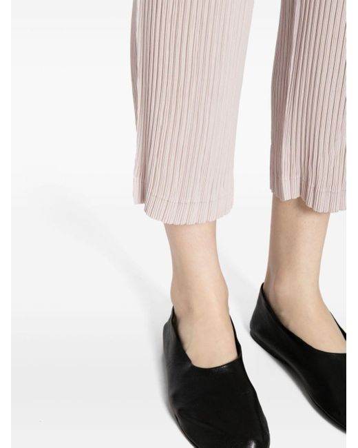 Issey Miyake Pleated Cropped Trousers Pink