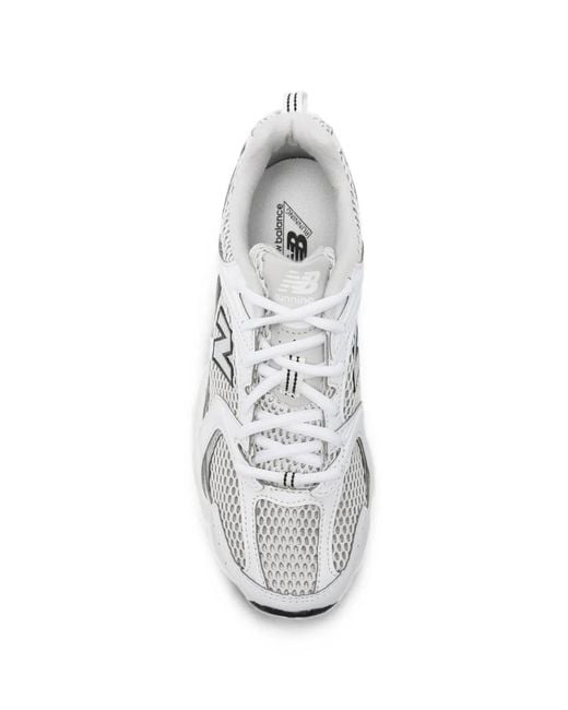 New Balance White 530 Mesh-Panel Sneakers