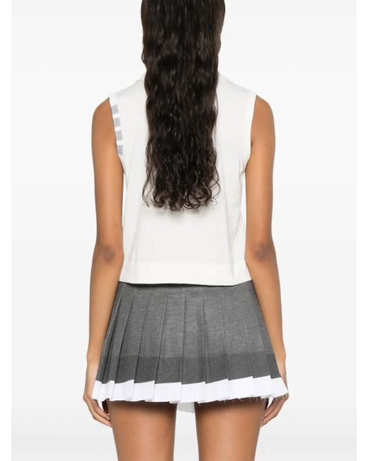 Thom Browne White 4Bar Cotton Top