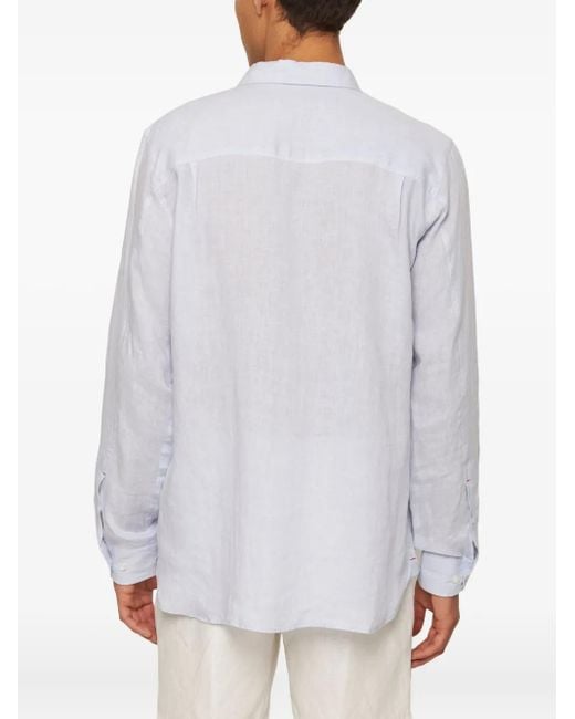 Orlebar Brown Blue Justin Linen Shirt for men