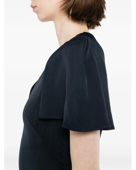 Jil Sander Blue Sablé Envers Dress