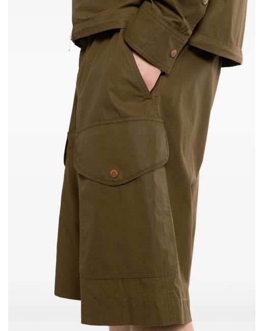 Moncler Green Drawstring Cargo Shorts for men