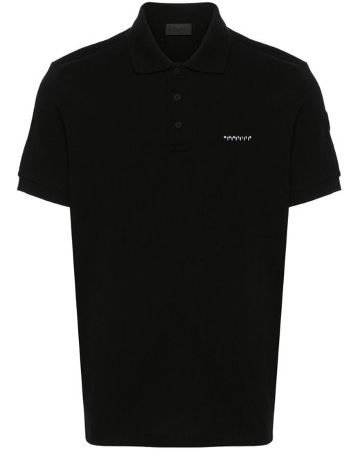 Polo à logo en caoutchouc Moncler pour homme en coloris Black