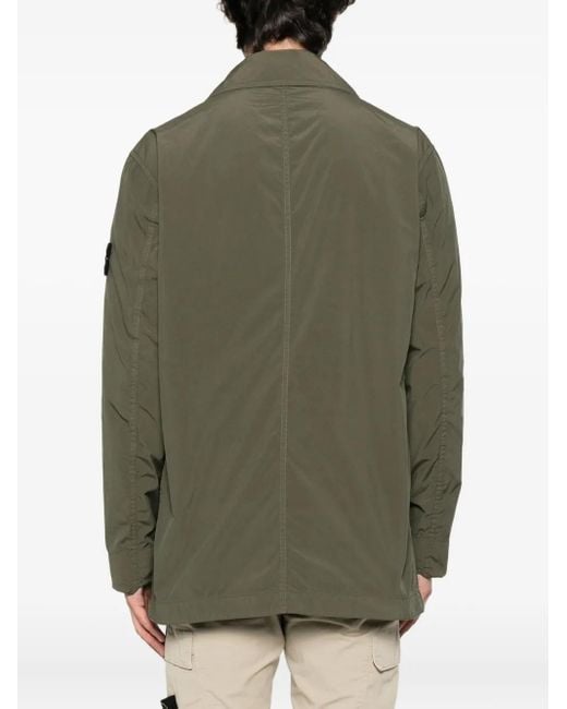 Stone Island Green Double-Breasted Coat for men