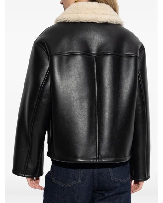 Chaqueta Kaz Con Cuello De Lana De Oveja Stand Studio de color Black