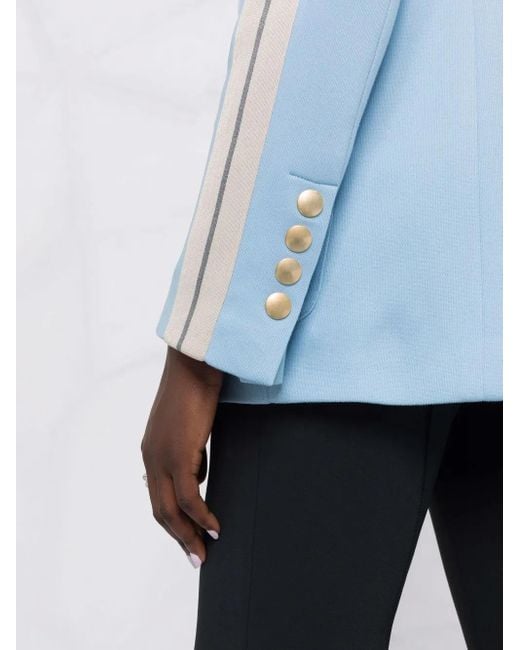 Palm Angels Blue Side-Stripe Buttoned Blazer