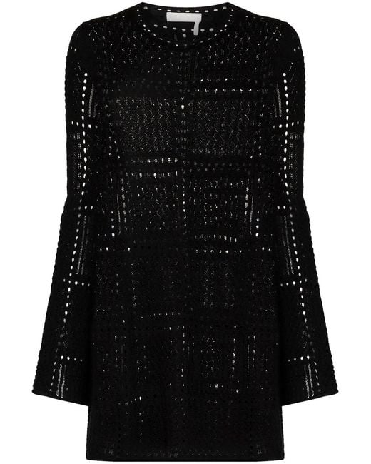 Chloé Black Panelled Knitted Dress