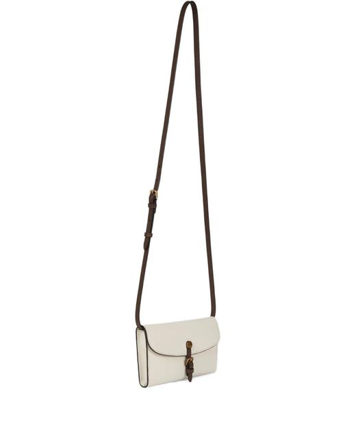 Etro White Two-Tone Leather Pony Wallet With Shoulder Strap