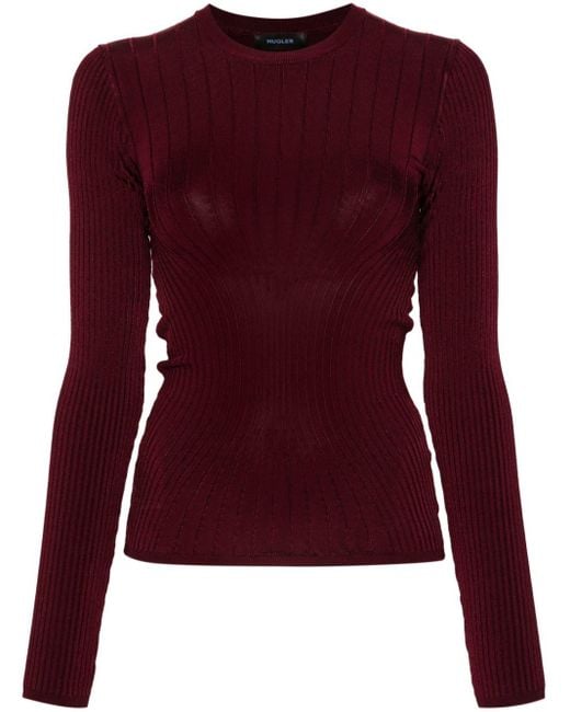 Mugler Purple Knit Top