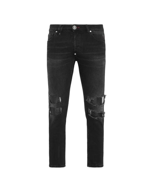 Philipp Plein Jeans Im Distressed-Look Mit Python-Patch in Black für Herren