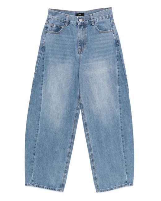 ELEH Blue Cotton Straight Jeans