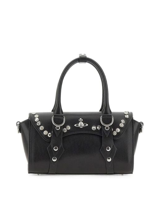 Vivienne Westwood Black Bettina Mini Studded Tote Bag