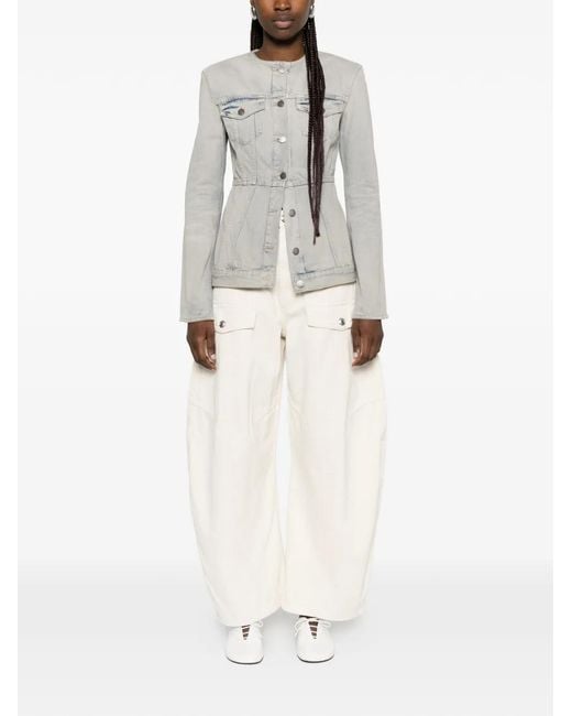 Haikure Gray Button-Up Denim Jacket
