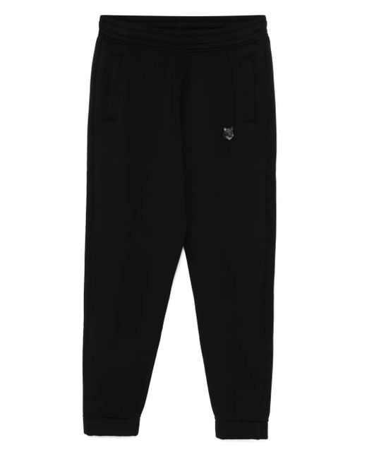 Maison Kitsuné Black Bold Fox Head-Patch Track Pants for men
