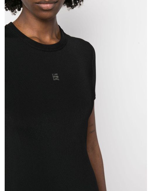 Abito modello T-shirt con placca logo di Givenchy in Black