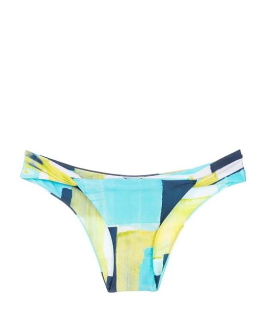 Lenny Niemeyer Blue Abstract-Pattern Print Bikini Bottoms
