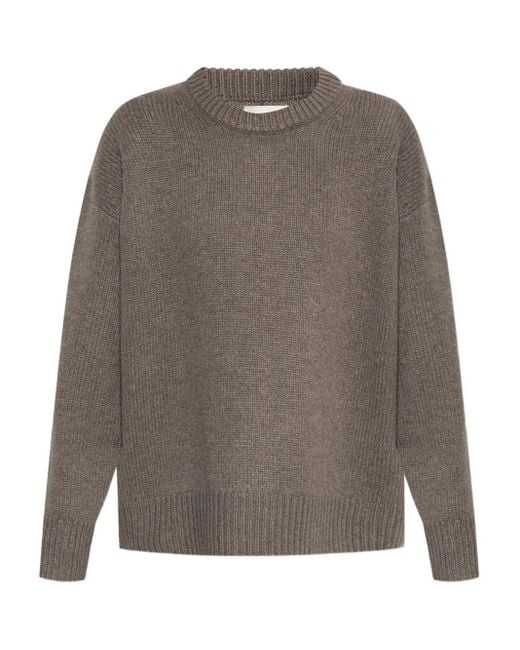 Lisa Yang Gray Renske Ribbed Crew-Neck Sweater