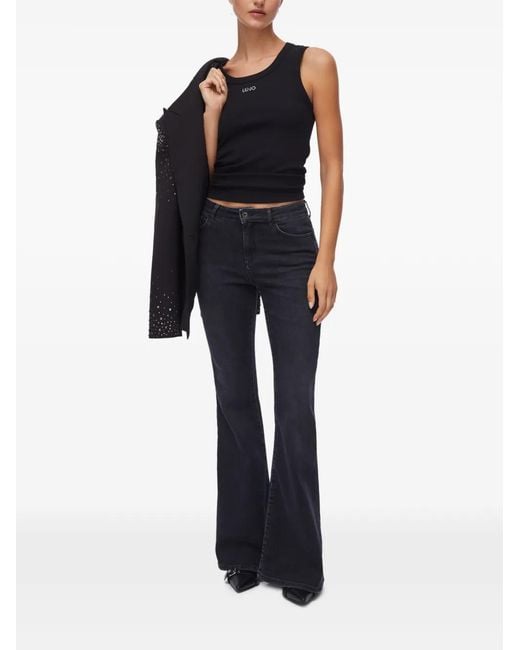 Liu Jo Black High-Rise Bootcut Jeans