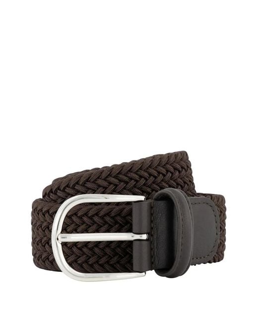 Andersons Black Leather Belt for men