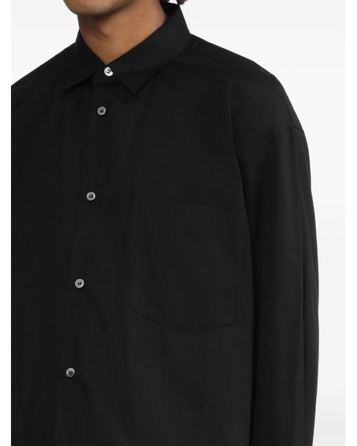 COMME DES GARÇON BLACK Black High-low Hem Cotton Shirt