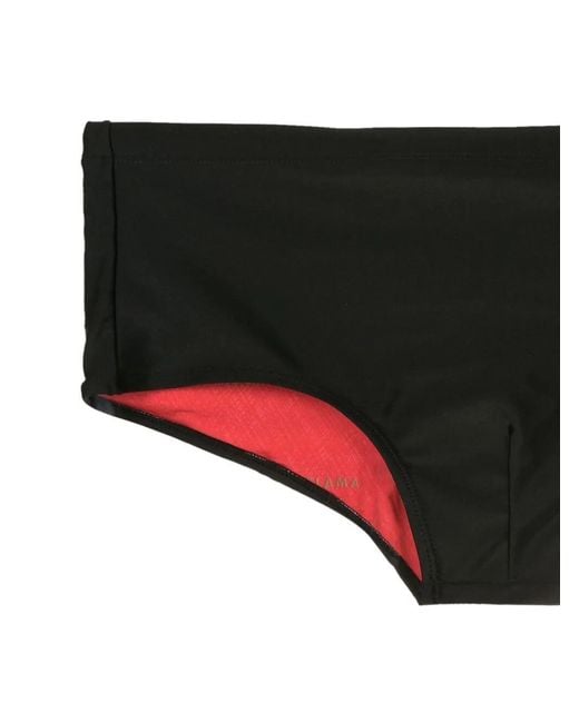 Amir Slama Black Two-Tone Striped Swimming Shorts for men
