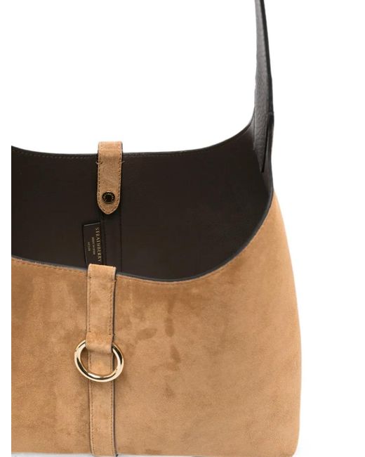 Strathberry Brown Sac Porté Épaule En Daim