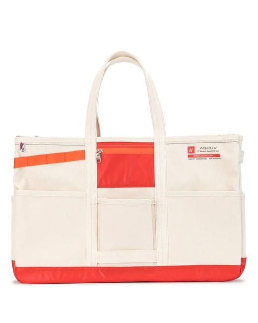 As2ov White Alberton Canvas Tote Bag for men