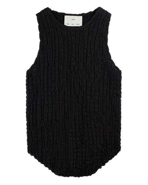 Song For The Mute Black Ruffled Tank Top