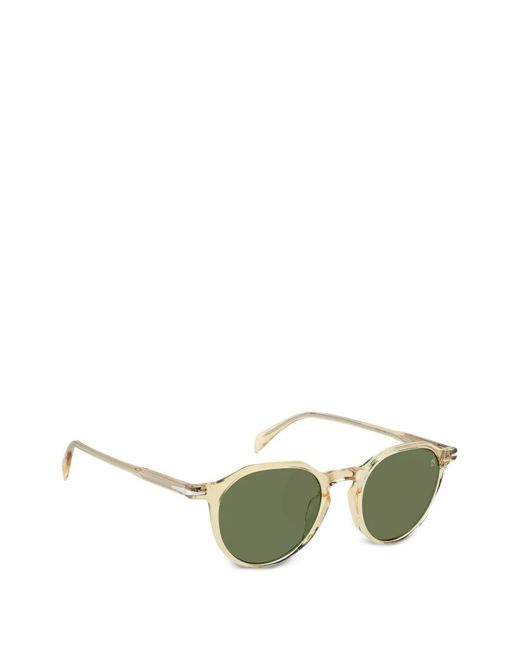 David Beckham Green Round-Frame Sunglasses for men