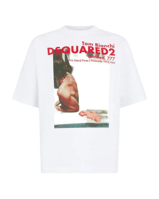 DSquared² White X Tom Bianchi Loose Fit T-Shirt for men