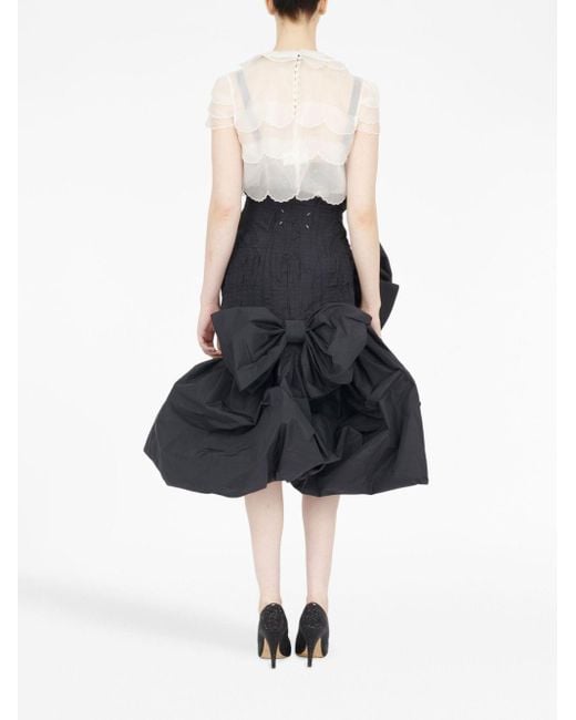 Maison Margiela Black Bow-detail Ruffled Skirt