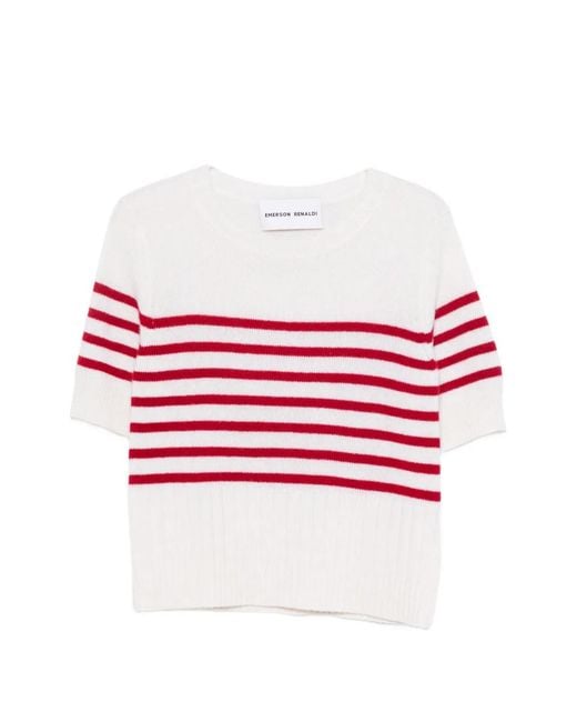 EMERSON RENALDI Red Striped Short-Sleeve T-Shirt
