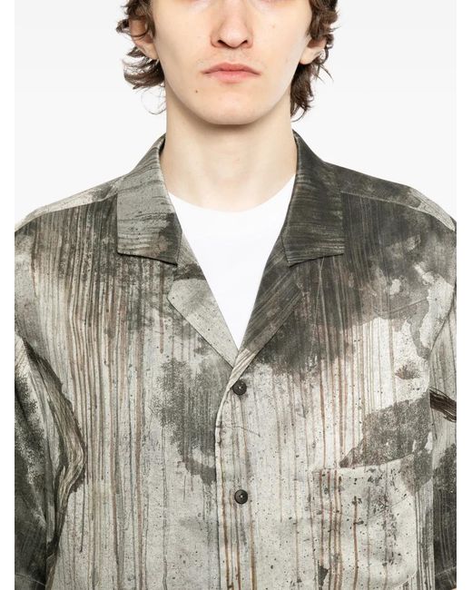 Ziggy Chen Gray Printed Silk Shirt for men
