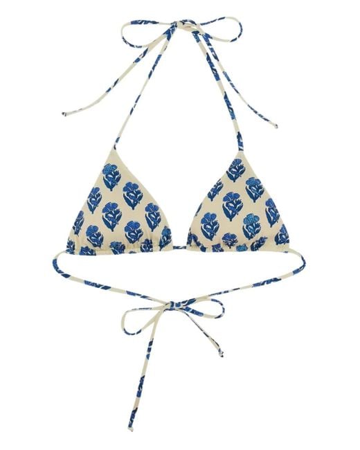 Top Bikini A Fiori di Mc2 Saint Barth in Blue