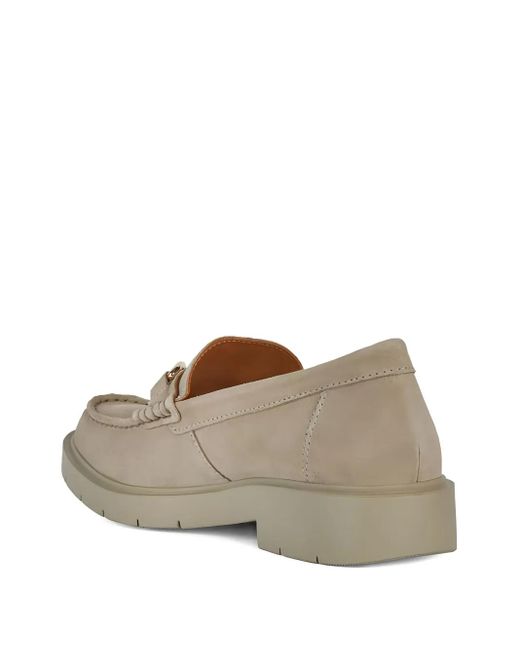 Geox Brown Spherica Chain-Link Suede Loafers