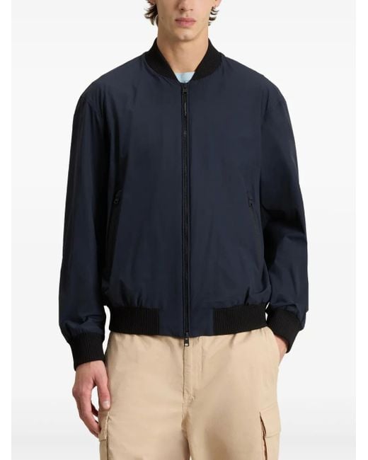 Woolrich Blue Matt Stretch Bomber Jacket for men