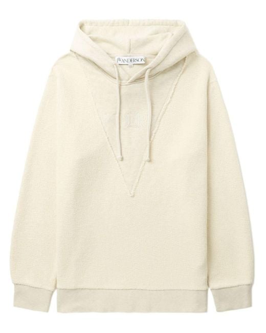 J.W. Anderson Natural Logo-embroidered Cotton Hoodie for men