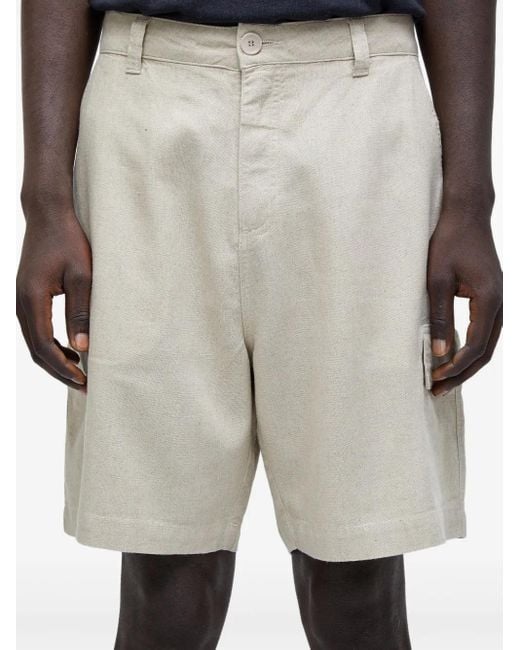 Osklen White Linen-Blend Bermuda Shorts for men