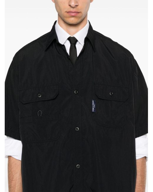 Comme des Garçons Black Pointed-collar Short-sleeve Shirt for men