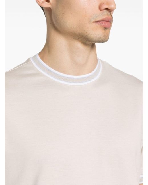 T-shirt en coton à rayures Eleventy pour homme en coloris White
