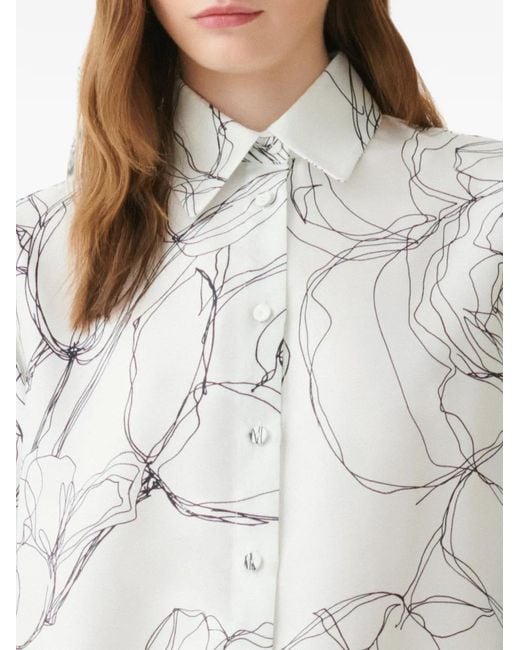 Fabiana Filippi White Abstract-Print Long-Sleeve Shirt